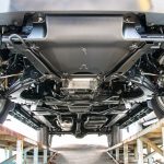 Pickup car chassis bottom view