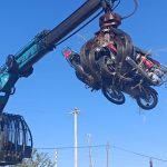 Otoparkta bekletilen yüzlerce motosiklet geri dönüşüme gönderildi