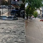 Ankara'da sağanak yağış: Sel arabaları sürükledi
