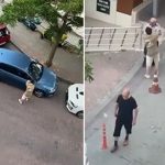 Kağıthane'de korku dolu anlar: Araçların aynalarını kırdı, güvenlik görevlisine saldırdı