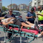 Edirne'de motosiklet, yayaya yol veren otomobile çarptı: 1 yaralı