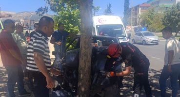 Otomobil ağaca çarptı, sürücü yaralandı