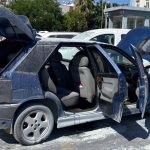Hastane otoparkında otomobil alev aldı
