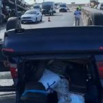 Oto çekiciyle çarpışan otomobil devrildi, 3 kişi yaralandı
