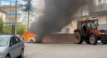 Dini nikahla birlikte yaşadığı kişinin otomobilini ateşe verdi