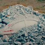 Üzerine 20 ton taş döküldü, yoluna devam etti